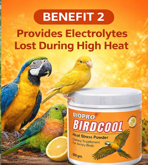 Biopro Birdcool Heat Stress Powder for Aviary Birds | Vitamin C & Electrolyte Supplement (100g) - Image 3