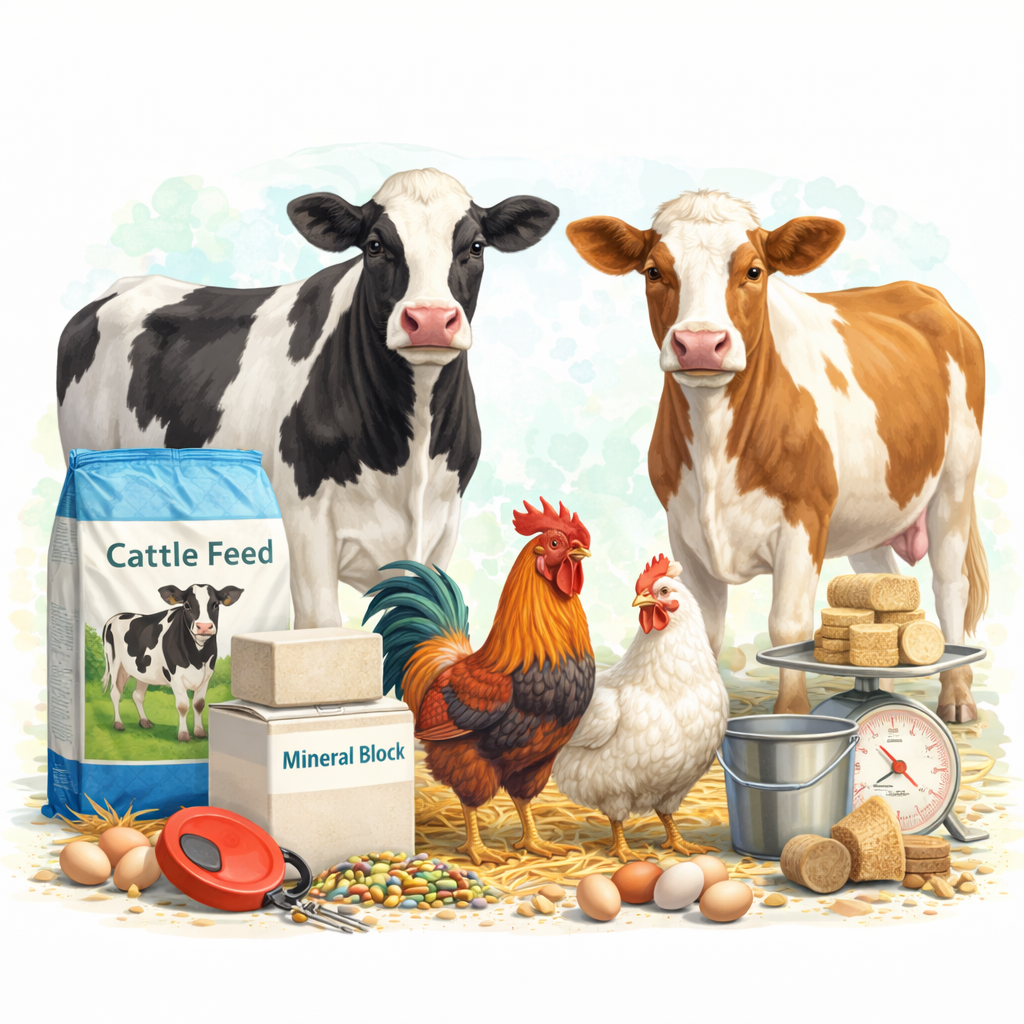 Feeds for Diary, Poultry, Cattles
